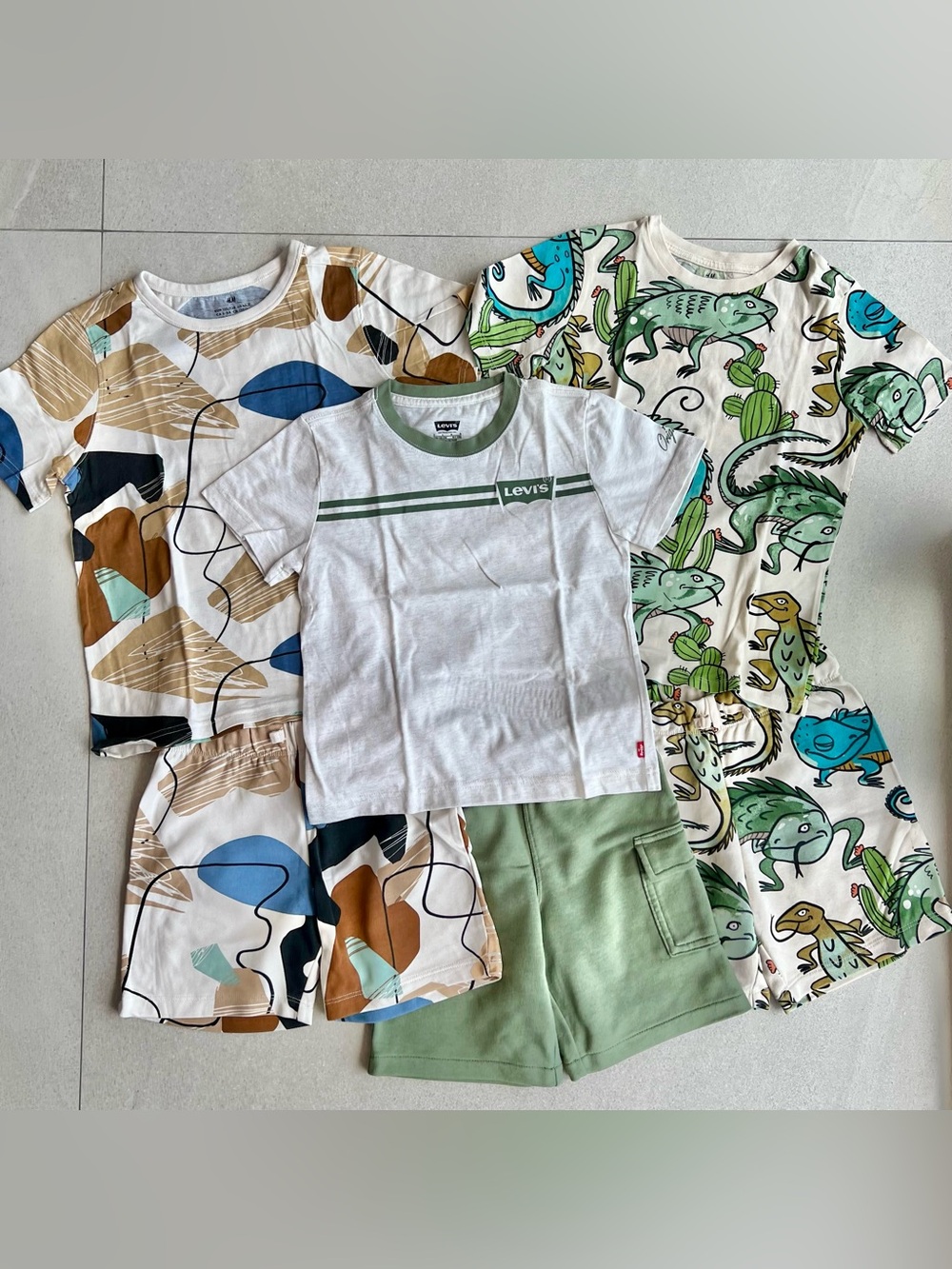 Boy clothes bundle: 3 sets of matching t-shirts & shorts